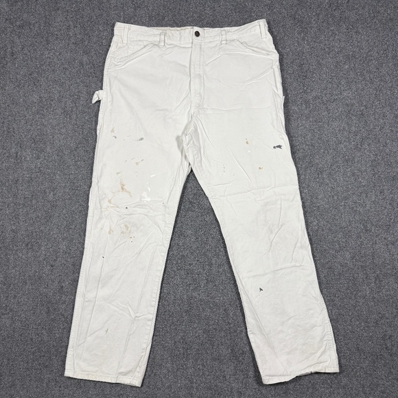 Genuine Dickies Sherwin Williams Painters Pants Paint Splatter Stain White 38x32 - Picture 1 of 12